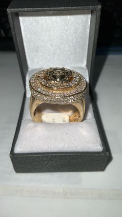 Medusa Face Diamond 10k Ring