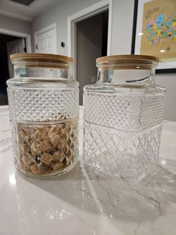 Ornate Glass canisters
