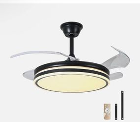 Retractable Ceiling Fans with Lights and Remote, 42 Inch