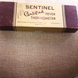 SENTINEL  ANTIQUE THERMOMETER AND CASE