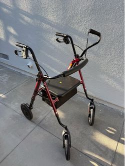 ELENKER All-Terrain Rollator Walker with 10” Rubber Wheels