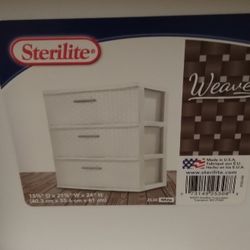 Sterilite 3 Drawer Wide Organizer