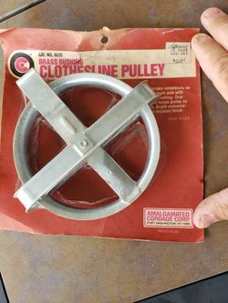 Vintage Franklin Steel & brass bushing Clothesline Pulley NIP