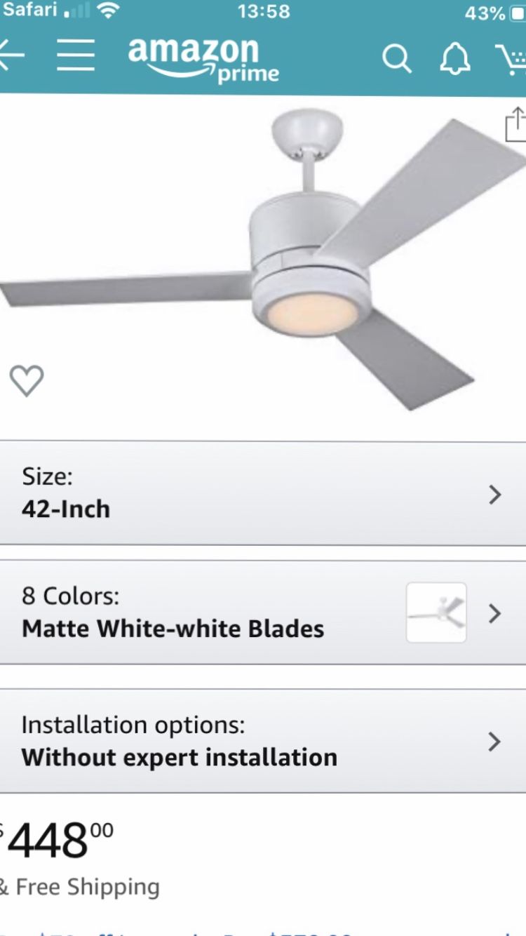 BRAND NEW Monte Carlo ceiling fan and light