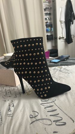Black Studded Stiletto Ankle Boot