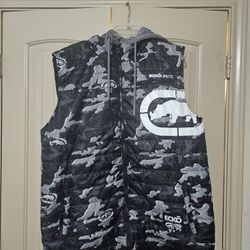 Men's Ecko Unlimited Puffer Hoodie Vest Jacket 