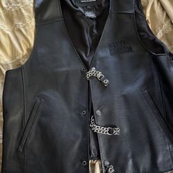 Mens Official Harley Davidson Leather vest