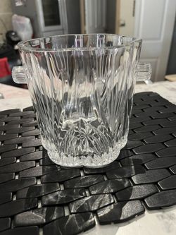 Vintage Heavy Bohemian Crystal Ice Bucket