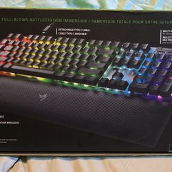 keyboard with the Razer Blackwidow v4. This keyboard is a must-have for any serious gamer. With its sleek black design,