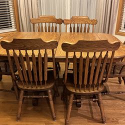 Rare 109" Heirloom-quality Solid Oak Dining Table Set – Seats 12 – Walter of Wabash Hardware