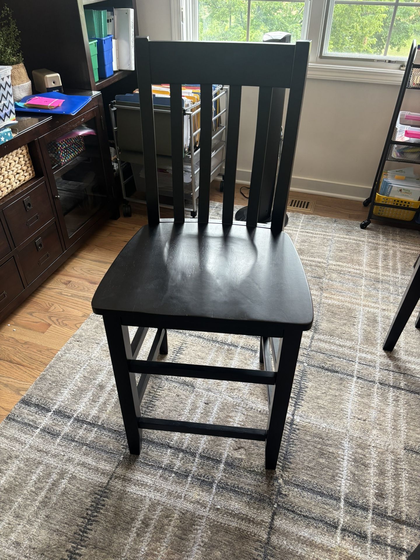 2 Black Stools W/ Backs