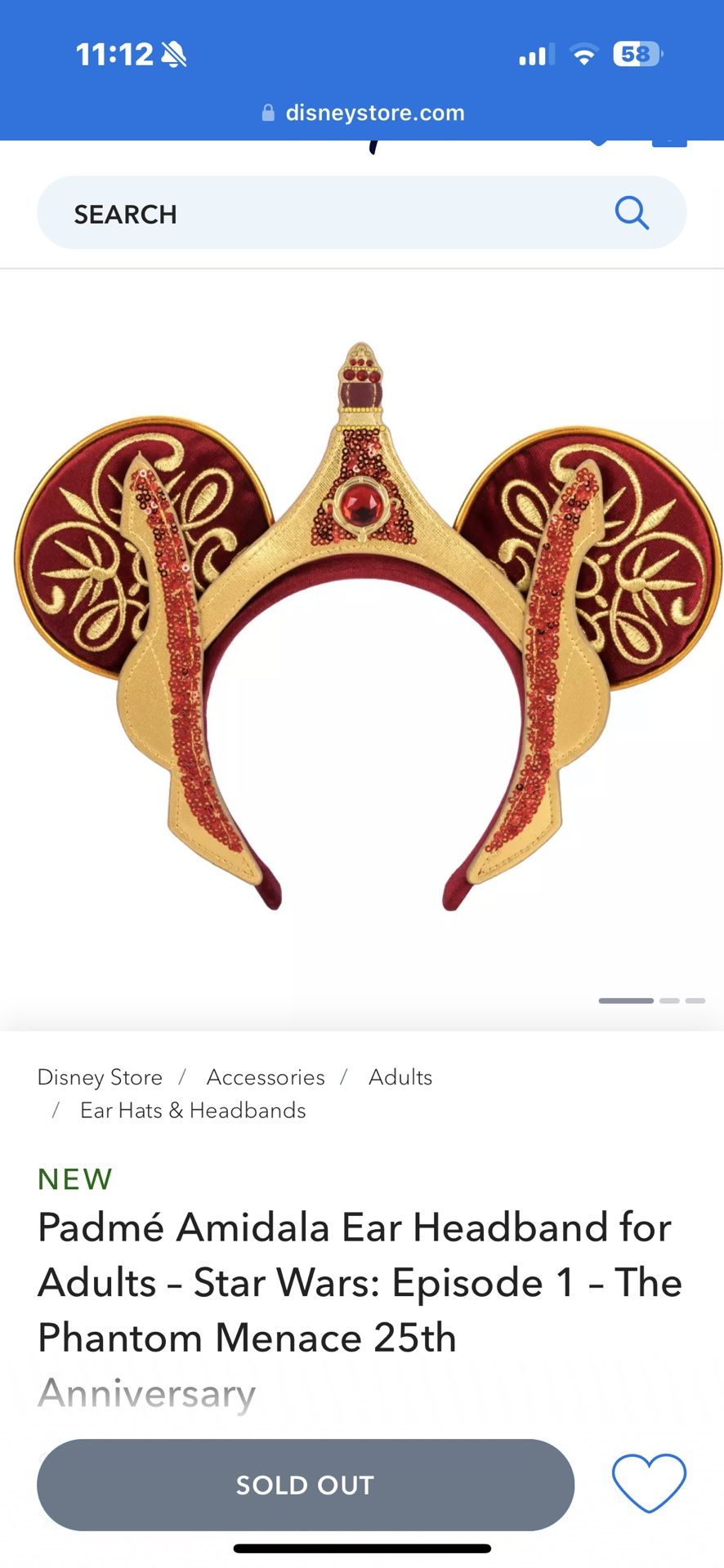 Padmé Amidala Ear Headband for Adults – Star Wars: Episode 1 – The Phantom Menace 25th Anniversary