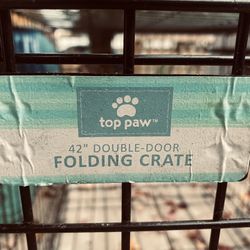 Top Paw Double Door Folding Crate 