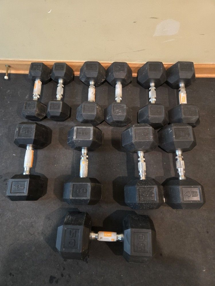 Rubber Hex Dumbbells $1 Per Lb