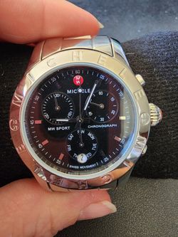 Womens Michele MW Sport Chronograph Swiss Watch Smaller Wrist (A68)
