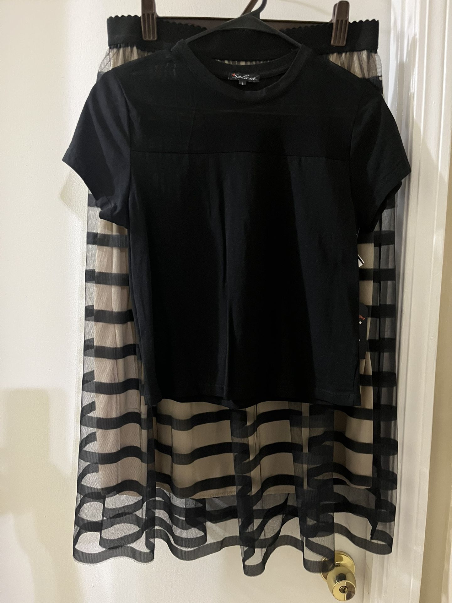 New!!! Sheer Shirt (large) And Skirt(medium)