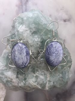 Jasper sterling silver earrings