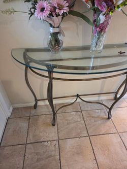 Metal and Glass Entry Table $20
