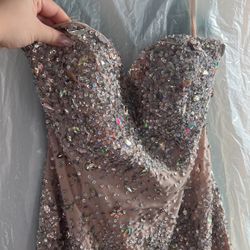 Champagne Corset Formal Dress