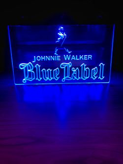 JOHNNIE WALKER LED NEON BLUE LIGHT SIGN 8x12