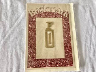 NEW 1980s Vtg. Brass Letter “F”  Initial Bookmark Stuart Houghton Ltd. England