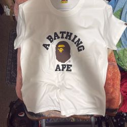 Bape Shirt White Brown Ape