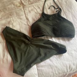 Army Green Two Piece Swimsuit