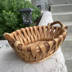 Wooden Oval Bamboo Basket