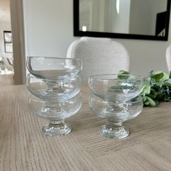5 Vintage Glass Desert/Ice Cream Bowls