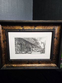 Framed etching" Dimostrazione in grande di quella partedi sustruzioni"Giovanni Bauttista Piranesi 22"×17"
