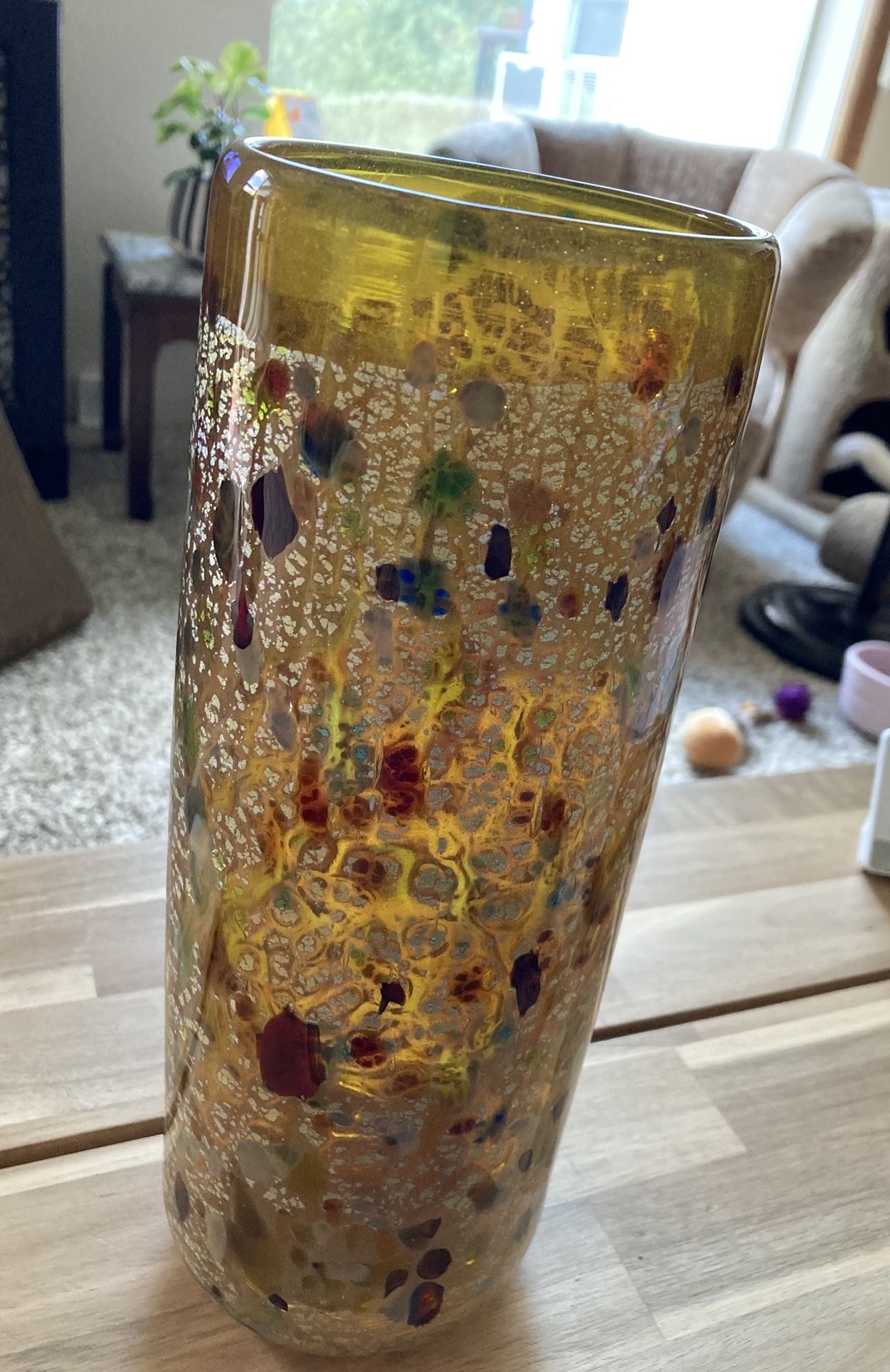 Blown Glass Candle Holder/Hurricane Vase