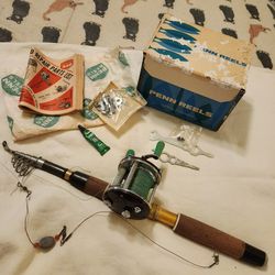 Vintage Penn reel with telescoping rod for Sale in Houston, TX - OfferUp