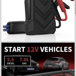 NEXPOW Battery Jumper Starter Portable, 12V Car Battery Jump Starter Power Pack with USB Quick Charge (Up to 7L Gas or 5.5L Diesel Engine) Jump Box wi