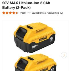 Dewalt 20v 5AH Batteries