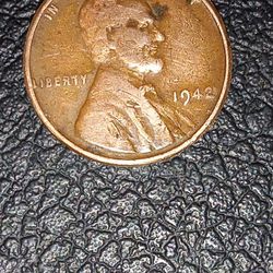 1942 No Mint Mark Multiple Errors Wheat Penny