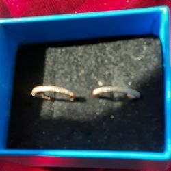 14 Kt Rose Gold Huggies W/1/4 Kt Affinity Diamonds
