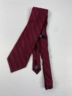 Calvin Klein Men's Silk Tie Burgundy Red Striped Classic Business Formal Accesss