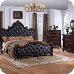 💎 VINTAGE CLASSIC 4 PIECE QUEEN / KING SIZE BEDROOM SET BED FRAME DRESSER NIGHTSTAND MIRROR💎