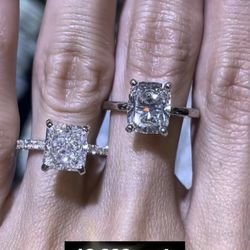 14K 3CT Cushion Cut Lab Grown Engagement Ring 