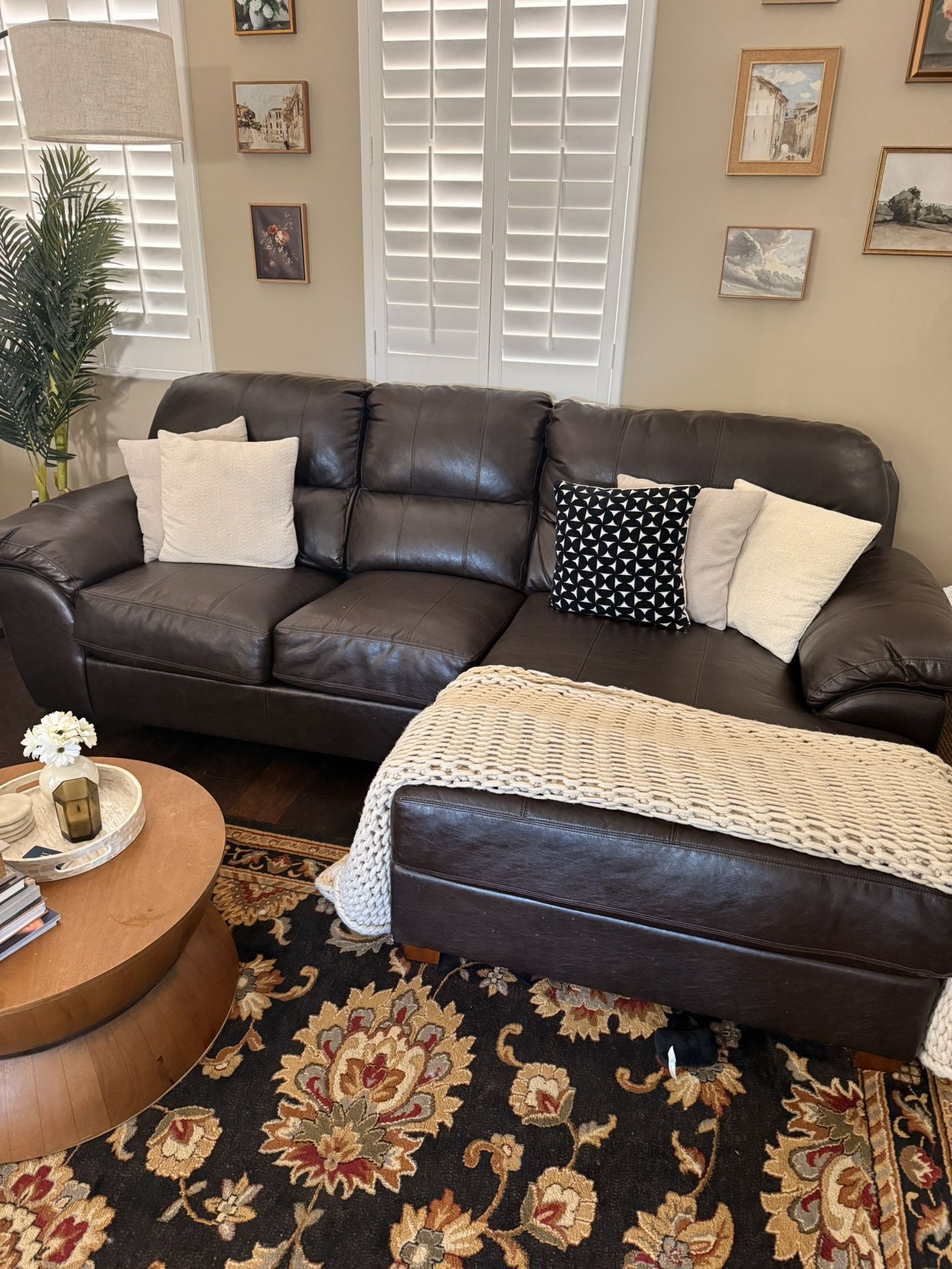 Brown Leather Sofa