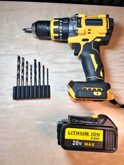 20V Brushless Hammer Drill - DeWalt 20V Compatible w/ 6.0Ah Battery & Bits