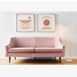 Brand New Pink Velvet Sofa Loveseat - In Original Packaging - $1249 Retail - Delivery Available 