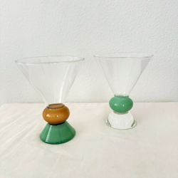 Jade & Yellow Totem Martini Glasses