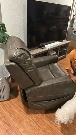 Gray Leather Recliner Chair