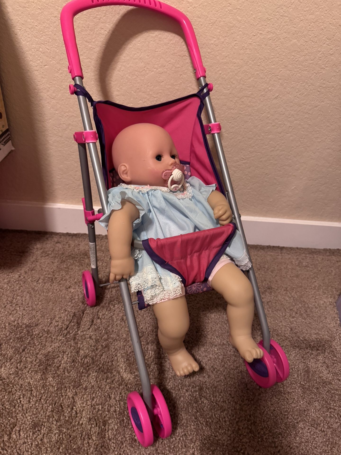 Baby Doll Stroller Playset with  Doll