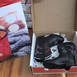 NIB_Justin Toddler Black Boots Size 6DMagical Black Soft Cowhide