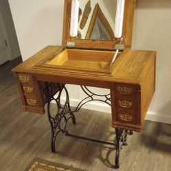 Vanity Made From An Antique Sewing Machine 