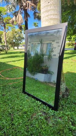 Large Wall Mirror with Black Frame 5 ft. Tall