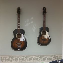 Matching Full Size And 3/4 Harmony Stella Guitars