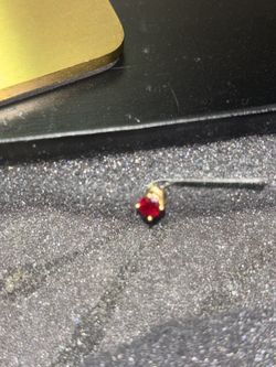 14k Yellow Gold 4mm Natural Blue Sapphire / Natural Red Ruby Stud Earrings 1/2ct